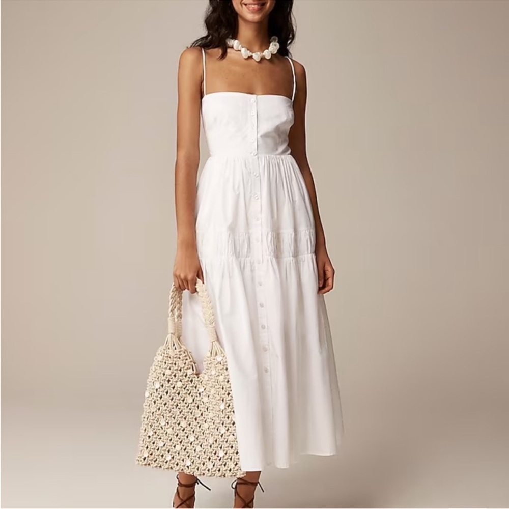 J Crew A-line midi dress in cotton poplin